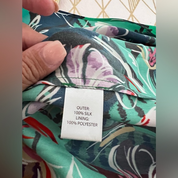 SALONI NWT Eden Floral Dress in Emerald 100% Silk Size 4 - Picture 7 of 13